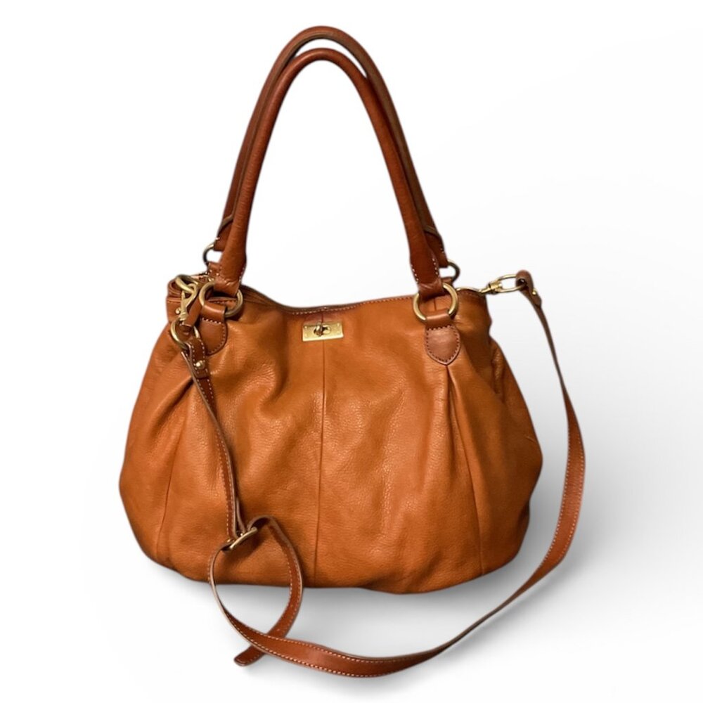 J.Crew Tan Leather Hobo Bag with Shoulder & Crossbody Strap
